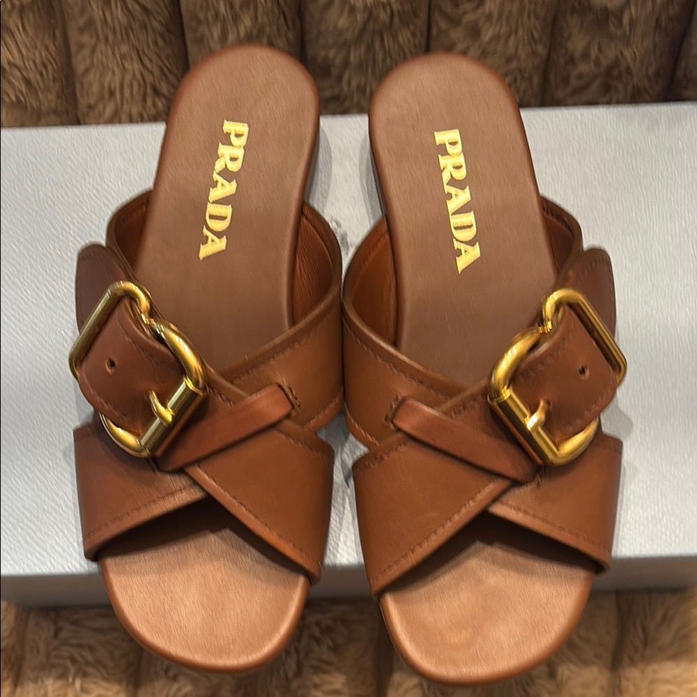 Prada Women's Brown Leather Sandals